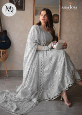 ASIM JOFA GREY CHIFFON 9MM MAXI