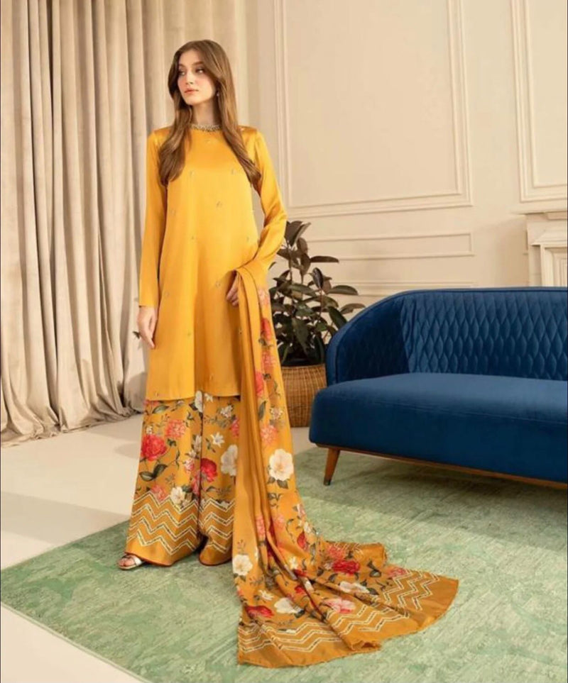 LULUSAR SILK YELLOW 3PC SUIT