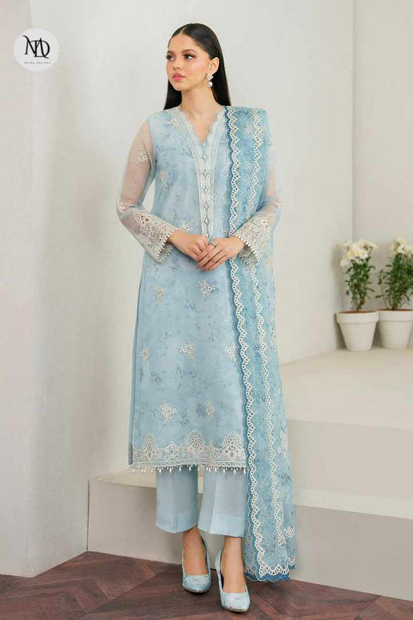 BAROQUE FLORAL 3PC UNSTITCHED SUIT