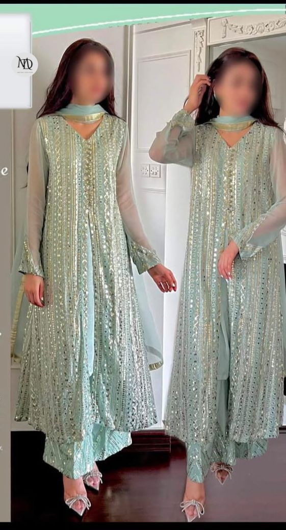 LAAM CHIFFON 3PC UNSTITCHED SUIT