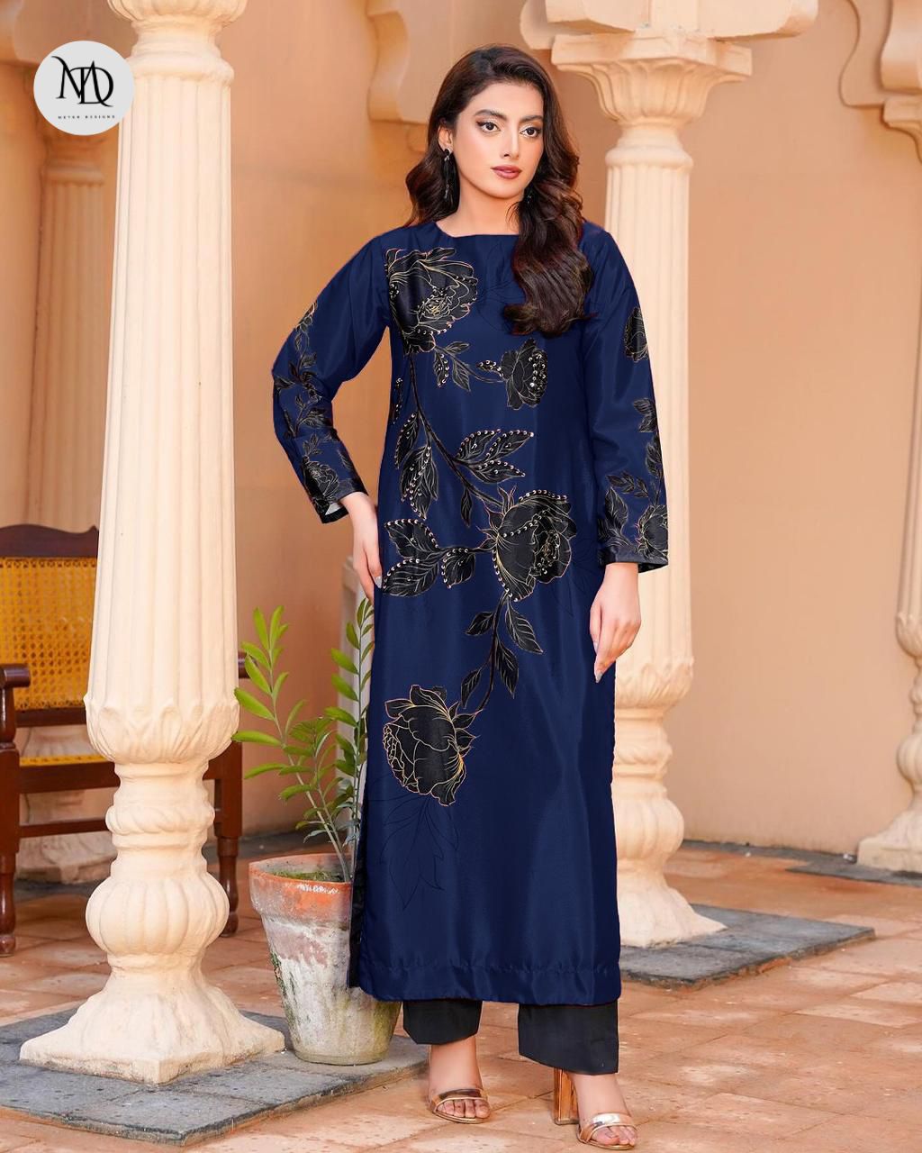 LULUSAR BLUE SILK 3PC UNSTITCHED SUIT