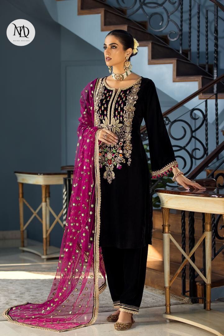 KHUDA BAKSH BLACK VELVET WEDDING COLLECTION