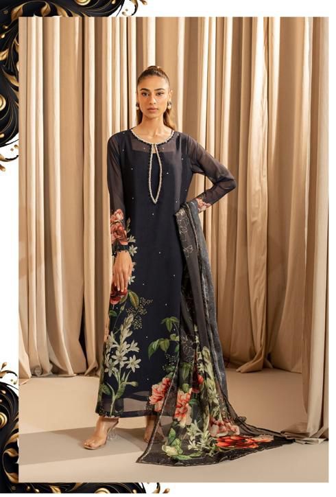 LULUSAR BLACK HANDWORK SILK SUIT - HIT CODE