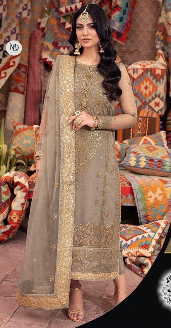 Asim Jofa Organza Suit - Unstitched