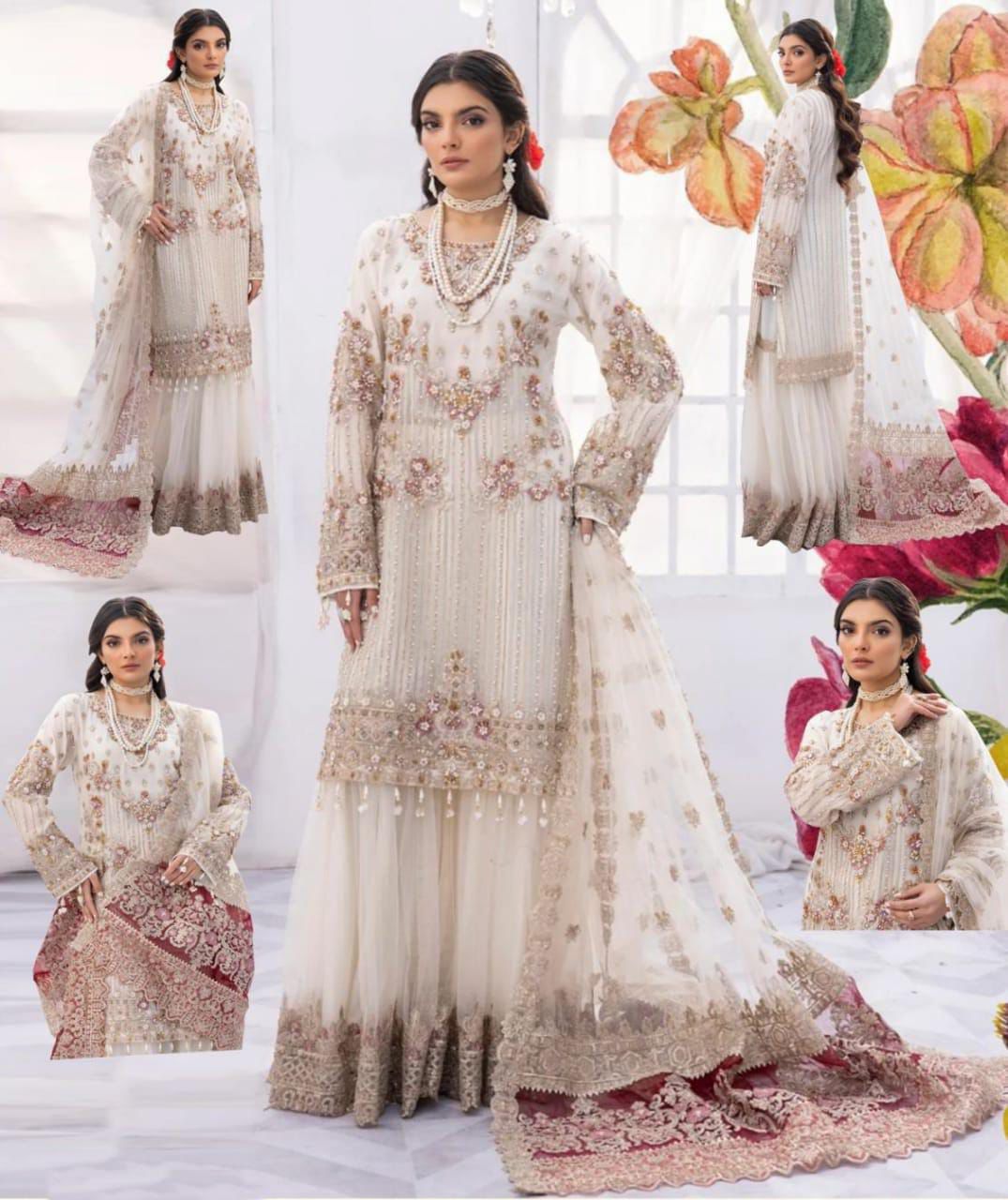 Imrozia Net Wedding Collection - White