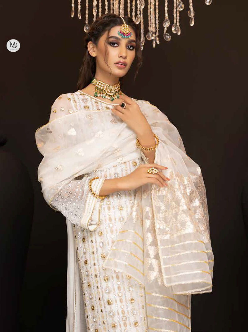 Charizma White Formal Chiffon Collection Replica