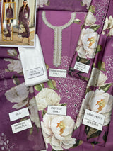 LULUSAR PURPLE SILK 3PC UNSTITCHED SUIT