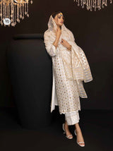 Charizma White Formal Chiffon Collection Replica