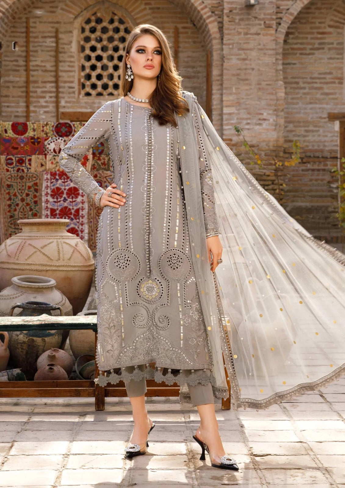 Maria B Luxury Lawn Collection Embroidery 3pc Unstitched