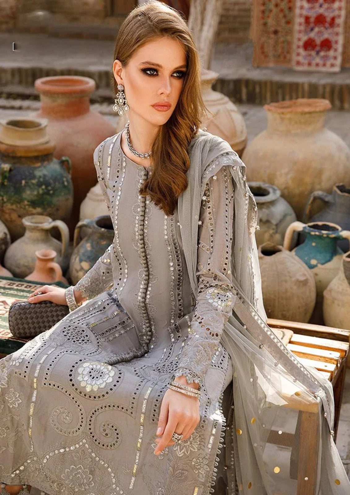 Maria B Luxury Lawn Collection Embroidery 3pc Unstitched