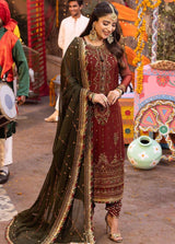 ASIM JOFA Mehroon Unstitch Replica