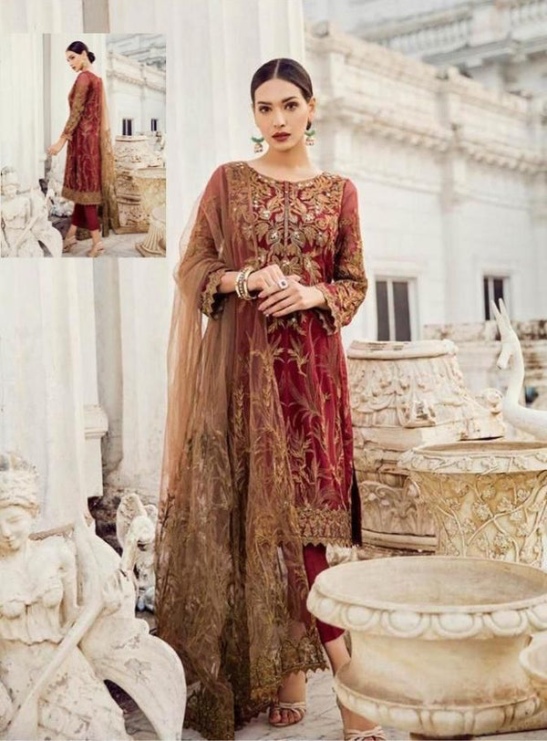 Iznik Chiffon Embroidered 3piece Unstitched